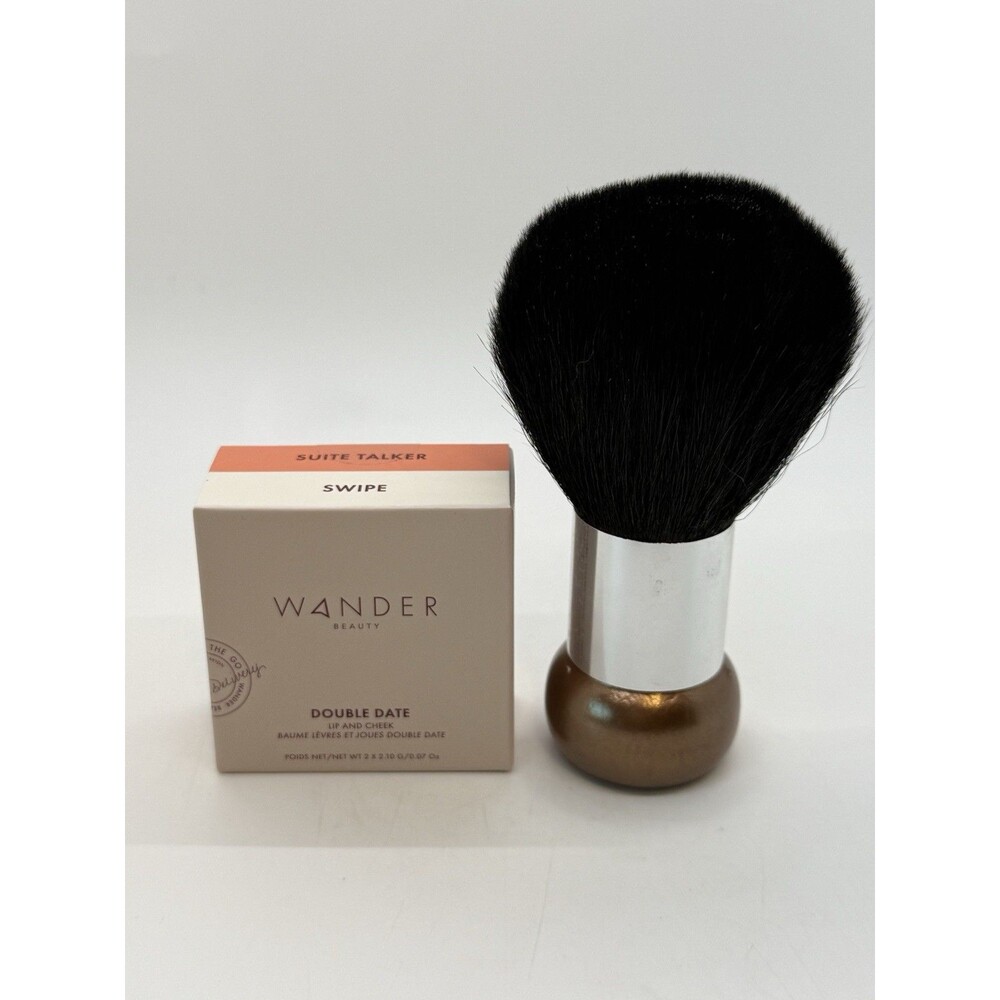 Wander Beauty Double Date Lip Cheek Duo Suite Talker/Swipe 2.10g NIB, Face Brush